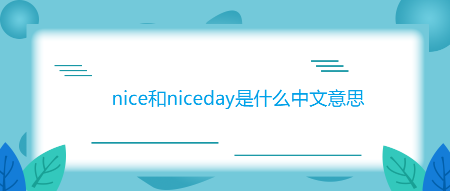 nice和niceday是什么中文意思